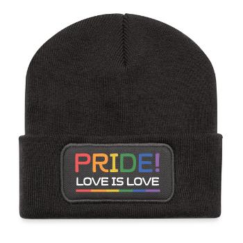 Mois de la fierté LGBTQ - Pride. L’amour est l’amour - Beanie recyclé à patch - charbon - Devant