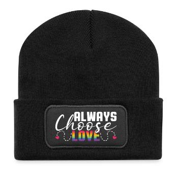 LGBT Pride Month - Liebe ist Liebe - Recycelte Patch Beanie - Schwarz - Vorne