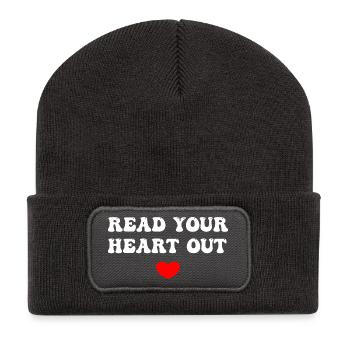 Lisez à fond. - Beanie recyclé à patch - charbon - Devant