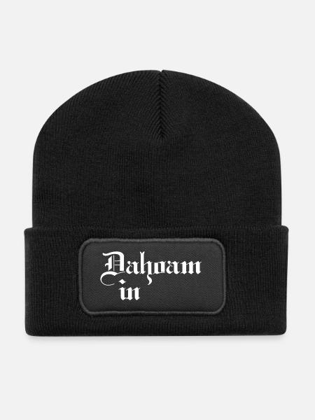 Heimat Shirt - Recycelte Patch Beanie - Schwarz