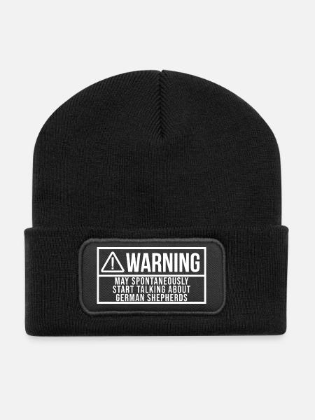 Deutscher Schäferhund Deutscher Schäferhund - Recycelte Patch Beanie - Schwarz