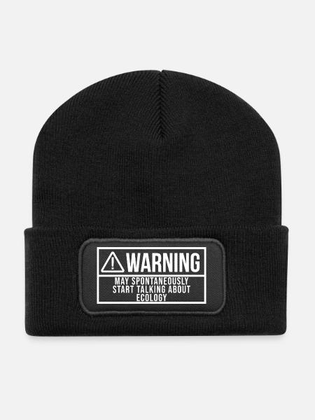 Écologie Écologie Écologie - Beanie recyclé à patch - noir
