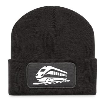 Railway Drawing - Recycled Patch Beanie - dark grey - Front