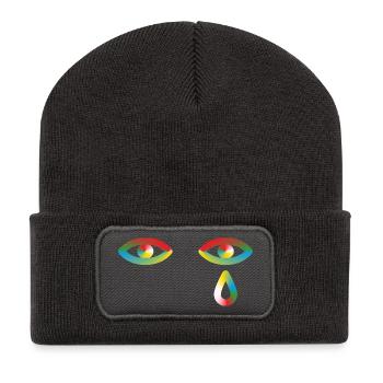 Ton ignorance me fait pleurer - Beanie recyclé à patch - charbon - Devant