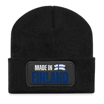 Made in Finland, Finnish pride - Recycled Patch Beanie - black - Front