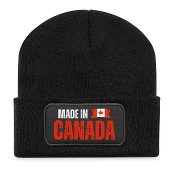 Made in Canada, Canadian pride - Recycled Patch Beanie - black - Front