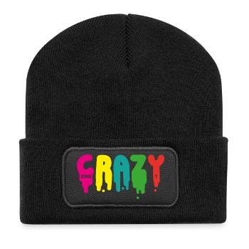 Gone crazy? - Recycelte Patch Beanie - Schwarz - Vorne