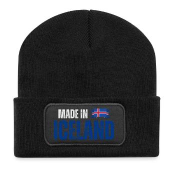 Made in Iceland, Icelandic pride - Recycled Patch Beanie - black - Front