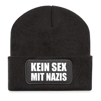 kein sex mit nazis - Recycelte Patch Beanie - Dunkelgrau - Vorne
