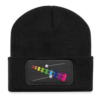 Xylophone arc-en-ciel – instrument de musique coloré - Beanie recyclé à patch - noir - Devant