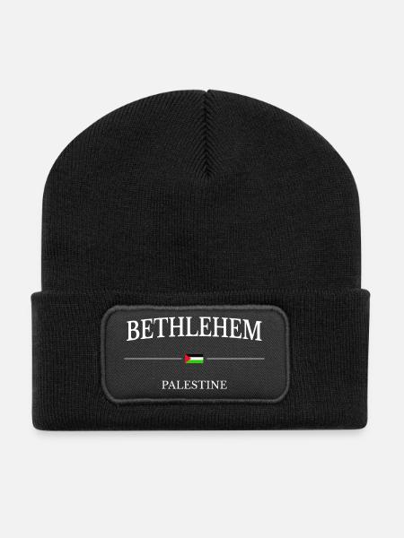 Bethlehem Palästina Flagge - Recycelte Patch Beanie - Schwarz