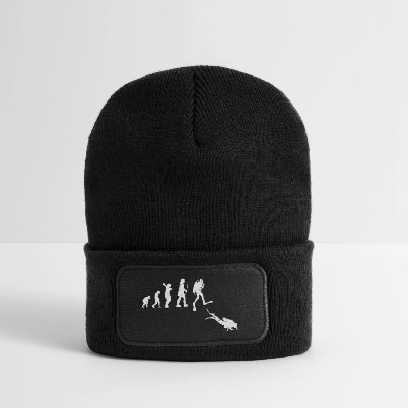 Illustration de l’évolution du progrès humain Beanie recyclé à patch
