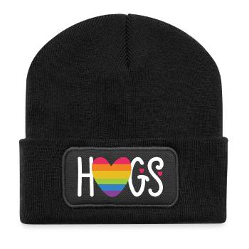 LGBT Pride Monat - Umarmungen - Recycelte Patch Beanie - Schwarz - Vorne