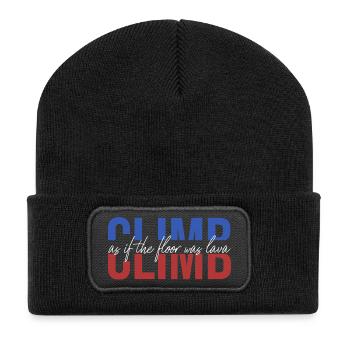 The hallway is lava bouldering climbing climb retro - Recycled Patch Beanie - black - Front