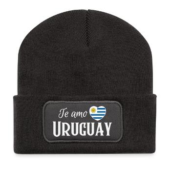 I love Uruguay, Uruguayan pride - Recycled Patch Beanie - dark grey - Front