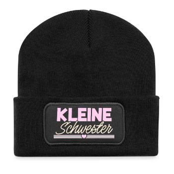 Kleine Schwester - Recycelte Patch Beanie - Schwarz - Vorne