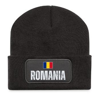 J'aime la Roumanie, la fierté roumaine - Beanie recyclé à patch - charbon - Devant