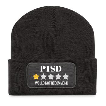 Vivid Abstract Ocean Wave Pattern - Recycled Patch Beanie - dark grey - Front