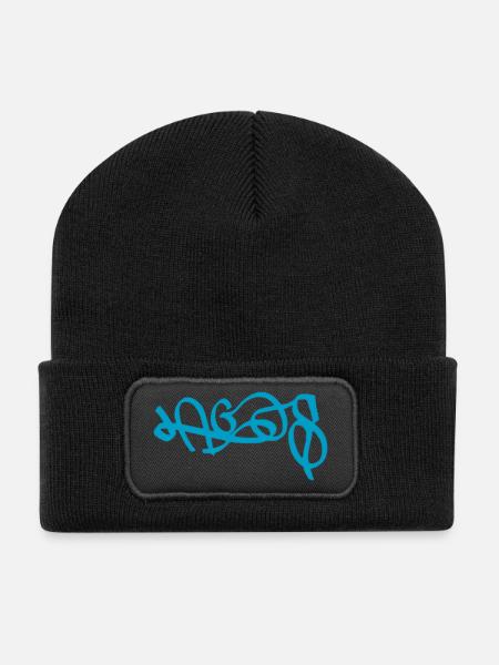 Abstrait Lagos Graffiti Design - Beanie recyclé à patch - noir