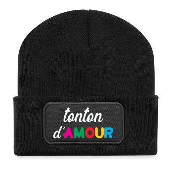 Uncle of Love - Family - Christmas - Recycled Patch Beanie - black - Front