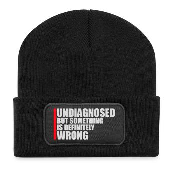 Undiagnosed But Something Is Definitely Wrong Witz - Recycelte Patch Beanie - Schwarz - Vorne