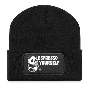 Panda Espresso Yourself Motif - Recycled Patch Beanie - black - Front