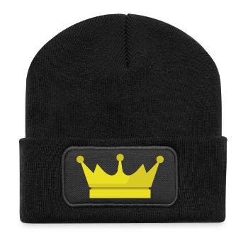 Couronne - Beanie recyclé à patch - noir - Devant