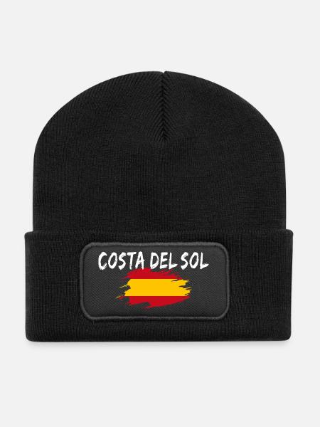 Costa del Sol Spanien - Recycelte Patch Beanie - Schwarz