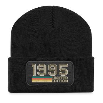 1995 Vintage Retro Geburtstagsgeschenk - Recycelte Patch Beanie - Schwarz - Vorne