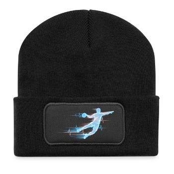 Handball EKG Herzschlag Handballer Puls Geschenk - Recycelte Patch Beanie - Schwarz - Vorne