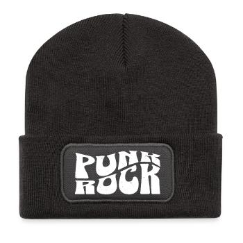 Typographie Punk Rock Bold - Beanie recyclé à patch - charbon - Devant