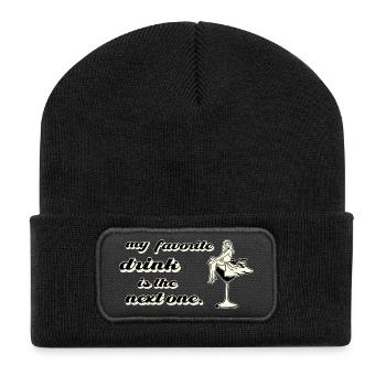 Ma boisson préférée est la suivante rétro - Beanie recyclé à patch - noir - Devant