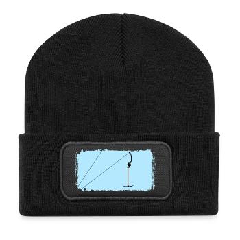 Ankerlift | Lift me, Ski, Wintersport, Skiurlaub - Recycelte Patch Beanie - Schwarz - Vorne