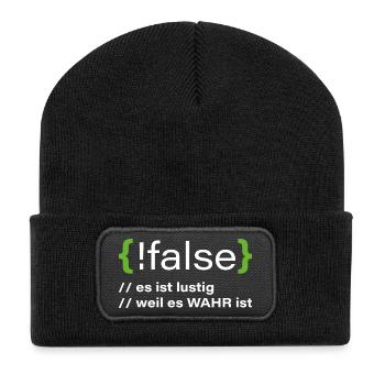 faux - Programmeur drôle qui dit - Beanie recyclé à patch - noir - Devant