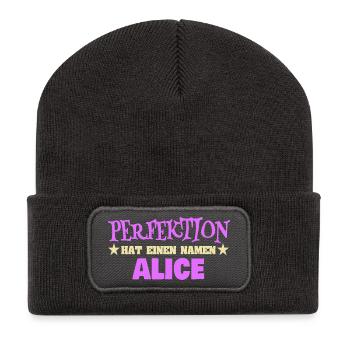 First name Alice - Recycled Patch Beanie - dark grey - Front