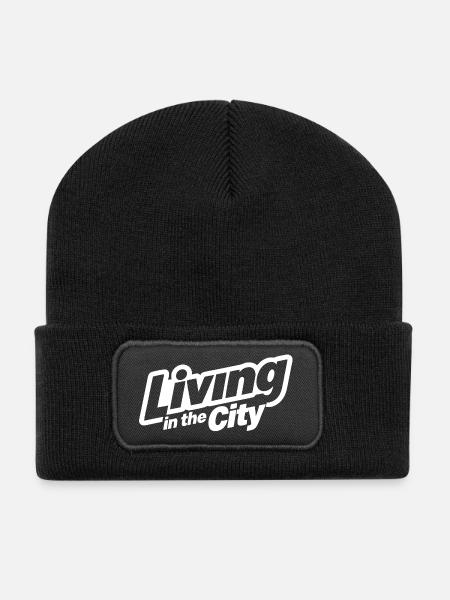 Living in the City: Urban Typography - Recycled Patch Beanie - black