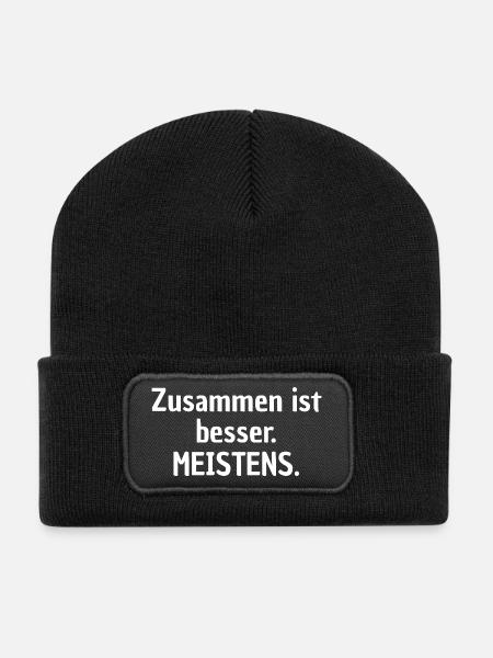 Zusammen ist besser Meistens Shirt - Recycelte Patch Beanie - Schwarz