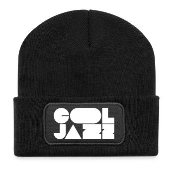 Kühnes, cooles Jazz-Logo-Design - Recycelte Patch Beanie - Schwarz - Vorne