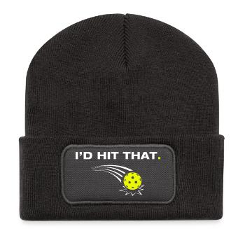 Je frapperais ce drôle de joueur de pickleball - Beanie recyclé à patch - charbon - Devant