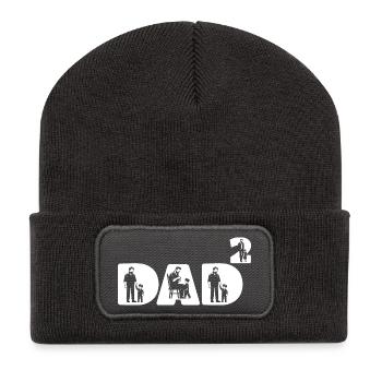 Dad High 2 Twins Double Daddy Dad T-Shirt - Recycled Patch Beanie - dark grey - Front