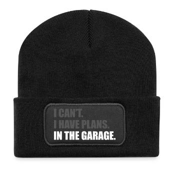 I can't i have plans Car lover car guy mechanic - Recycled Patch Beanie - black - Front