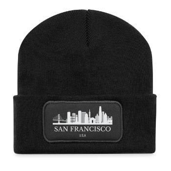 San Francisco Skyline, San Francisco USA - Beanie recyclé à patch - noir - Devant
