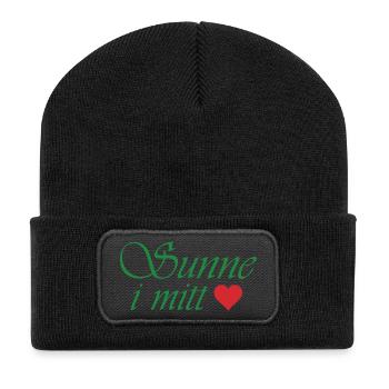 Le soleil dans mon cœur - Beanie recyclé à patch - noir - Devant