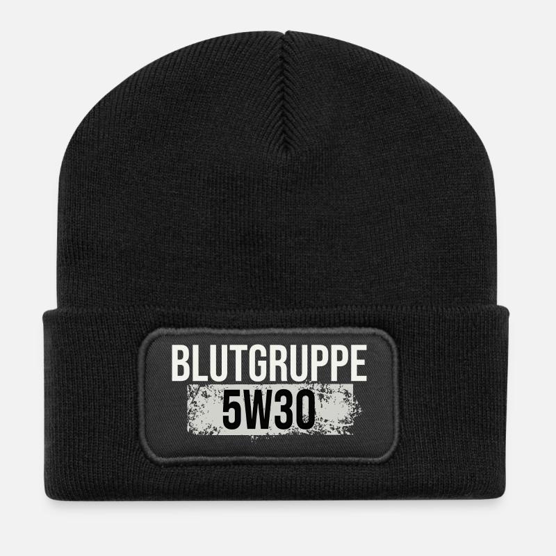 Mechaniker Schrauber Werkstatt Blutgruppe - Recycelte Patch Beanie - Schwarz