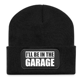 I'll be in the garage Car lover car guy mechanic - Recycelte Patch Beanie - Schwarz - Vorne