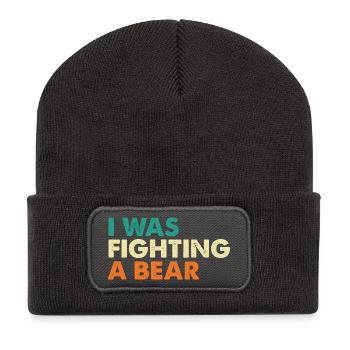 Ich kämpfte gegen eine Genesung nach einer Bärenoperation - Recycelte Patch Beanie - Dunkelgrau - Vorne