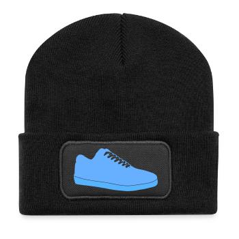 Blue Sneaker Silhouette - Recycled Patch Beanie - black - Front