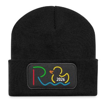Rente 2026 - Ruhestand - Pension - Recycelte Patch Beanie - Schwarz - Vorne