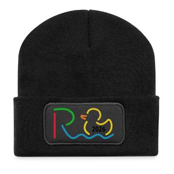 Rente 2026 - Ruhestand - Pension - Recycelte Patch Beanie - Schwarz - Vorne
