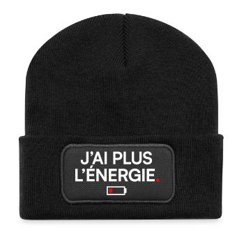 I DON'T HAVE THE ENERGY ANYMORE | Humor fatigue - Recycled Patch Beanie - black - Front